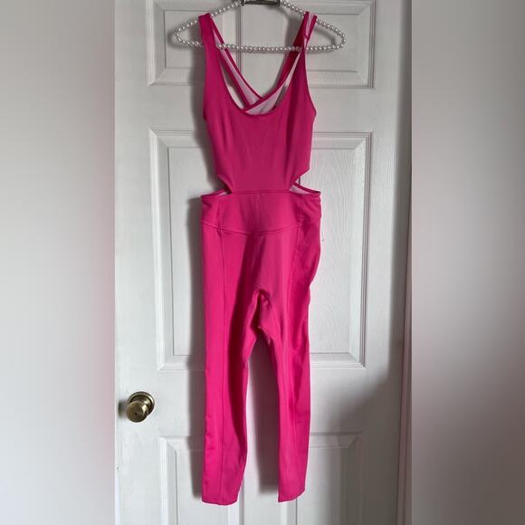 Free People x FP Movement Back it Up Onesie NWOT Dragonfruit Pink Small - Picture 3 of 10